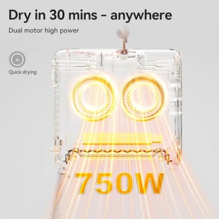 Portable Clothes Dryers for Laundry Apartments No-Installation Faster Mini Dryer for Clothes Compact Electric Clothes Dryer Mac