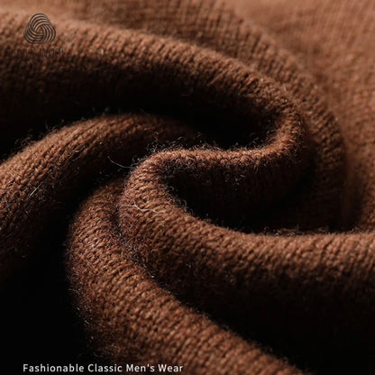 100% Virgin Wool Sweater Men's, 410g High-Neck Knit, Old Money Style, 4 Sizes Available High Quality Warmth