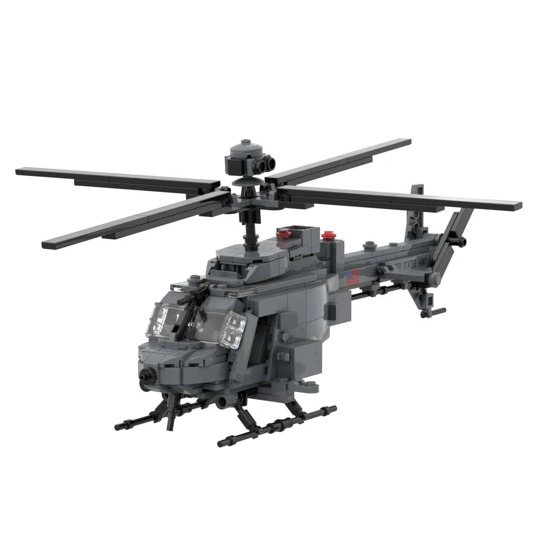 US Army UH-1D OH-58A/D Helicopter Building Blocks Vietnam War Aircraft Bricks Model Toys For Collection