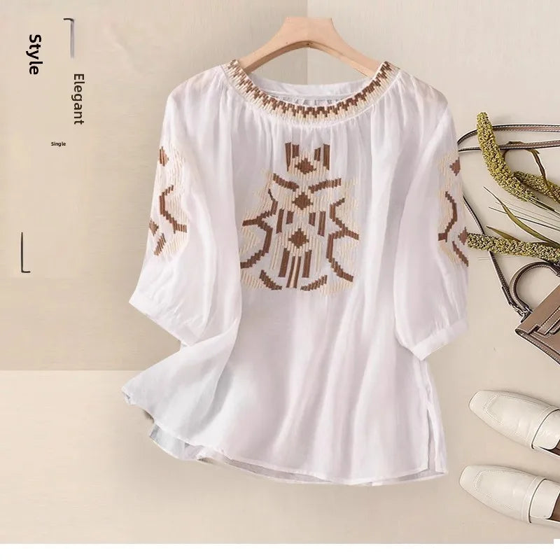 Fashionable Retro Linen Top And Pants Set for Women High End Cotton Linen Ensemble Summer 2026 Elegant Two Piece Suit