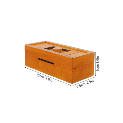Wood Puzzle Box Challenging Brain Teaser Natural Wooden Cash Gift Card Holder Desk Iq Puzzle Storage Box Hidden Compartment