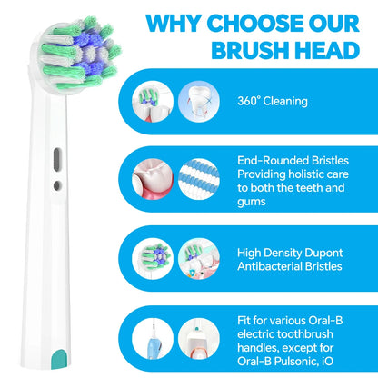 4/8/12/20pk Cross Bristles Brush Heads Compatible with Oral B Electric Toothbrush, Replacement Toothbrush Head for Pro 1000 500