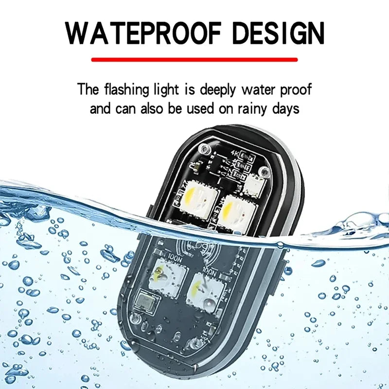 1/2/4/8pcs Wireless LED Strobe Lights Car Decor Atmosphere Light 8 Colors Rechargeable Led Lights Anti-Collision Warning Light