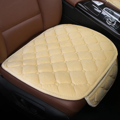 Rear Car Seat Covers Flocking Cloth Car Cushion Non Slide Checkered Winter Keep Warm Mat Pad Universal Fit Truck SUV Van
