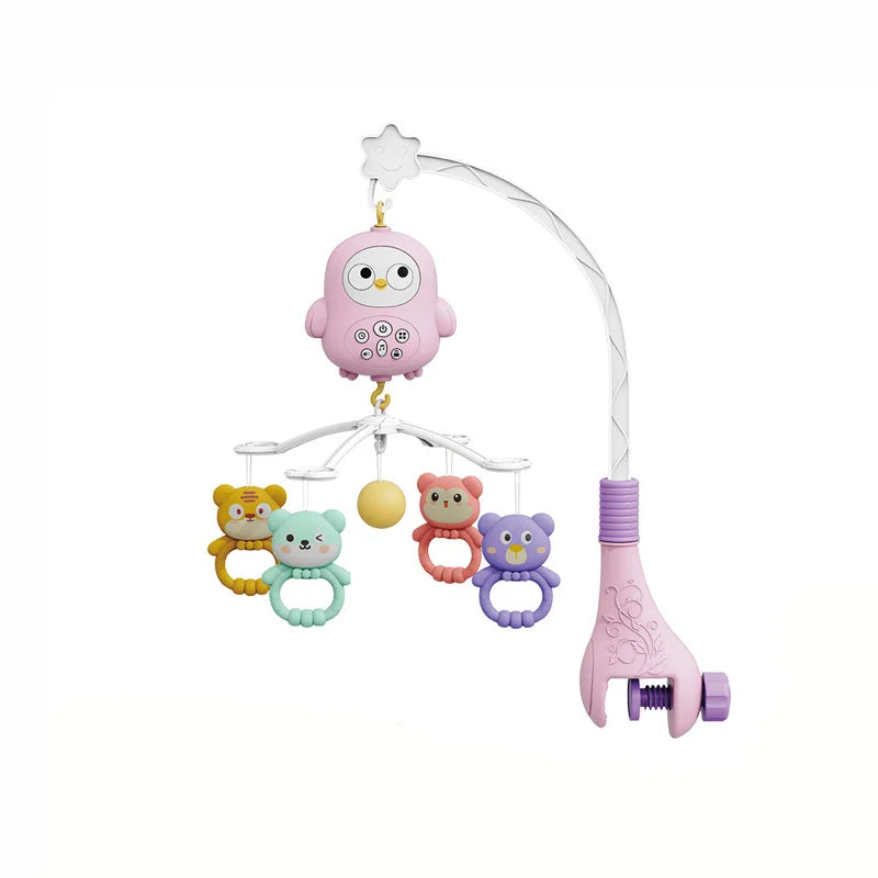 Musical Baby Crib Mobile with Projector Remote Control Night Light Sensory Hanging Toy for Newborns Infant Stroller