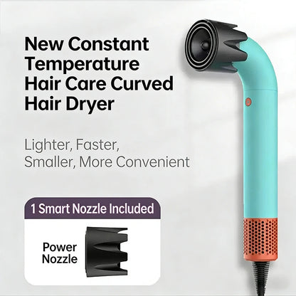 Professional High-Speed Hair Dryer with Curved Tube 30-Second Quick Drying Strong Wind Power for Efficient Styling