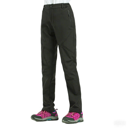 TRVLWEGO Women's Winter Hiking Pants Outdoor Camping Travel Windproof Snow-Fleece Lined Breathable Warm Trekking Trousers