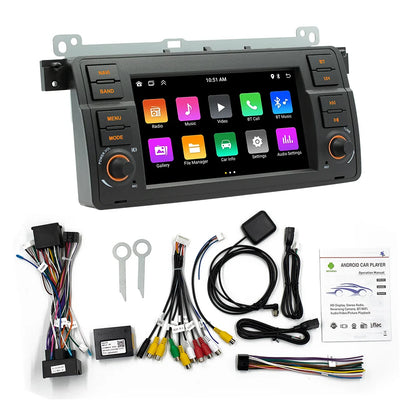BQCC 7 Inch Android 13 Quad/Octa Core Carplay car Radio WIFI GPS 4G car stereo Navigation player MirrorlinkFor Bmw E46 1998-2006