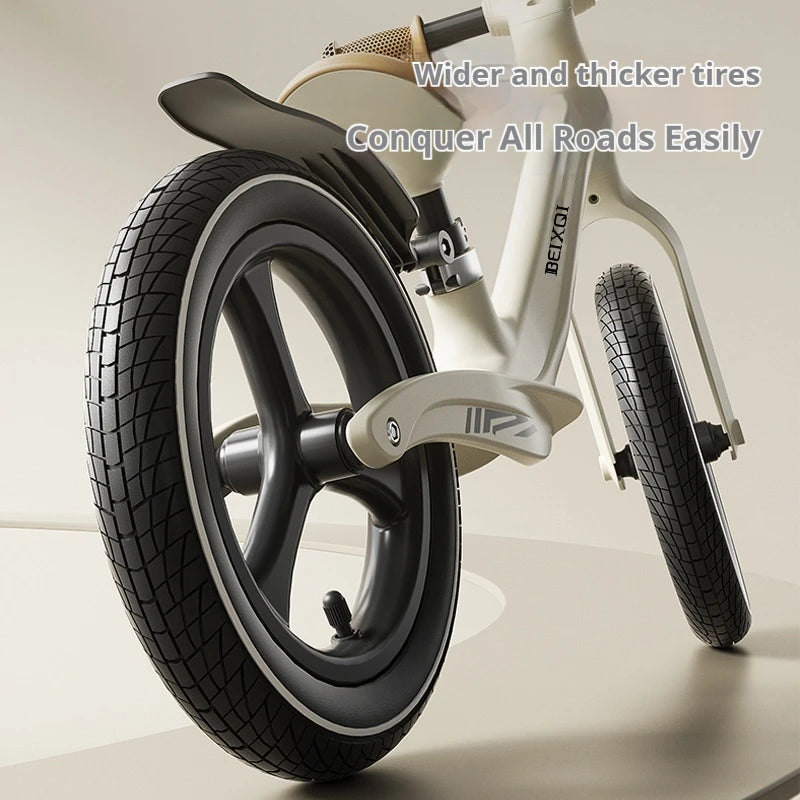 Kids Balance Bike No Pedal For 1 To 8 Yrs Old With Air Tires Nylon Fiberglass Frame Non Slip Silicone Grips Comfy Seat