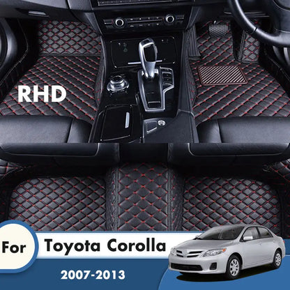 RHD Car Floor Mats For Toyota Corolla X 10th E140 E150 2007 2008 2009 2010 2011 2012 2013 Carpet Rug Auto Interior Accessories