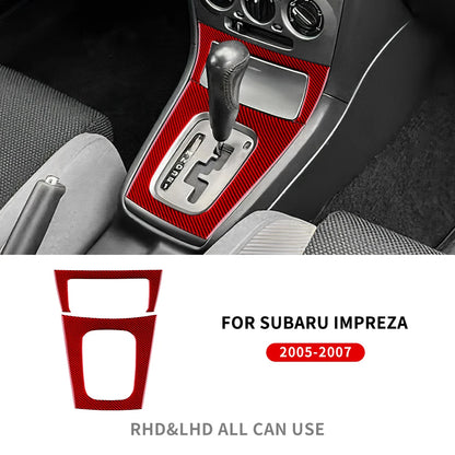 Real Soft Carbon Fiber Sticker For Subaru Impreza 2005 2006 2007 Gear Shift Panel Outlet Vent CD Frame Interior Accessories