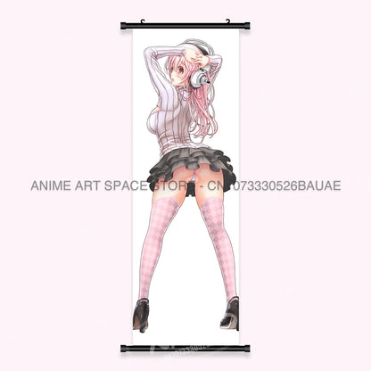 Video game Wall Artwork Canvas Scrolls Picture Anime Movie Role Poster Hanging Painting Print Home Decoration For SUPER SONICO