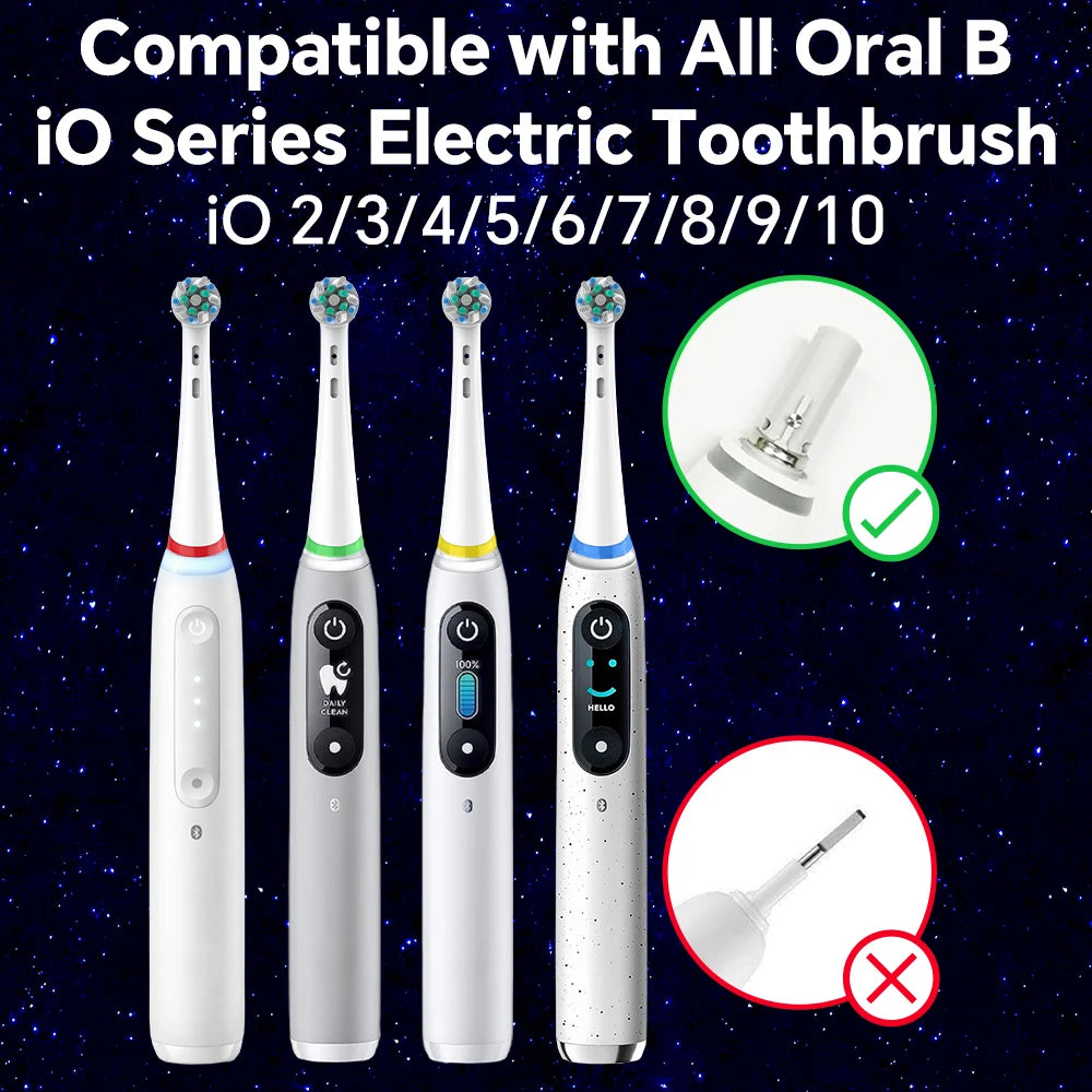 Cross Clean Brush Heads Compatible with Oral B iO 2 3 4 5 6 7 7G 8 9 10 Electric Toothbrush,  Cross Replacement Toothbrush Head
