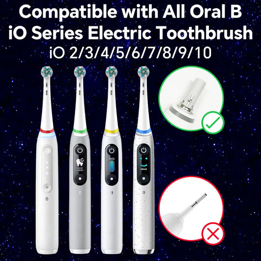 iO Replacement Brush Heads Compatible with Oral B IO 2/3/4/5/6/7/8/9/10 Electric Toothbrush, Cross Clean Toothbrush Head Refill