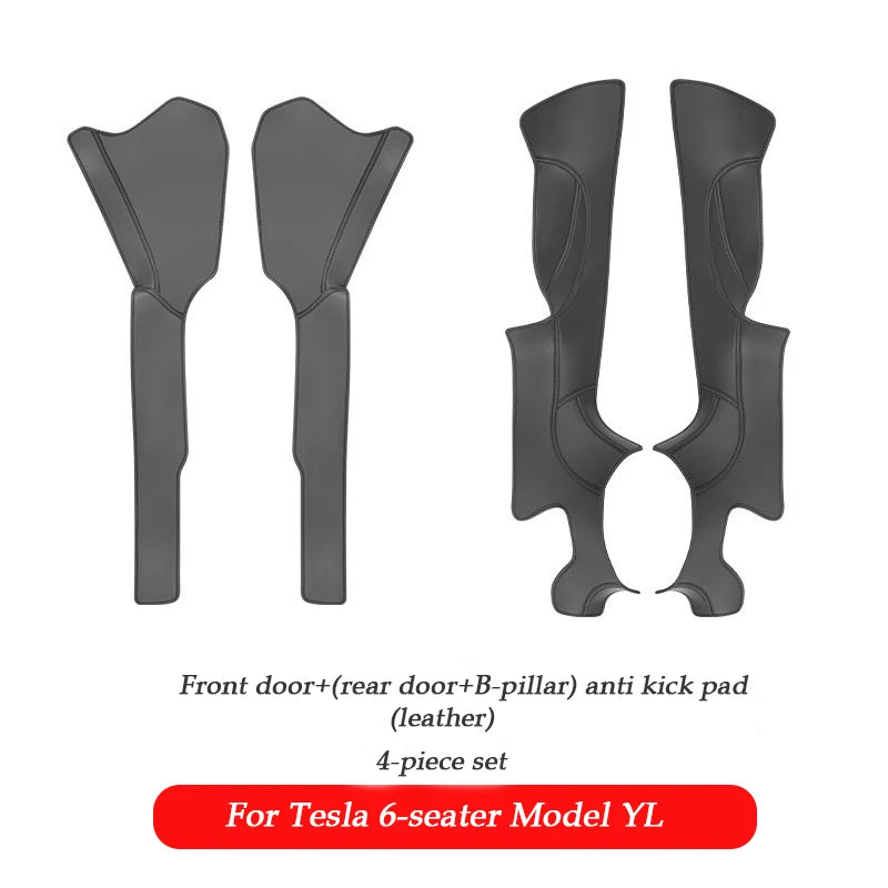 For Tesla Model Y L Launch 2025 2026+ Back Seat Cover 2PCS Leather Protector Wear-Resistant Kick Seatback Mats Accessories