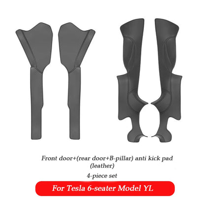 For Tesla Model Y L Launch 2025 2026+ Back Seat Cover 2PCS Leather Protector Wear-Resistant Kick Seatback Mats Accessories