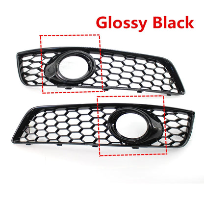 Glossy/Chrome Car Front Grille Honeycomb Grille Cover Mesh Grill For Audi A3 8P 2009-2013 8P0807682D  Fog Light Grille Cover