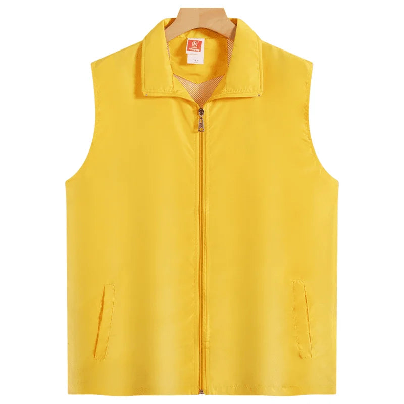 Fashion Vest Custom Logo Solid Color Sleeveless Vest Embroidery Company Team Brand Design Thin Charity Vest Print Pattern Text