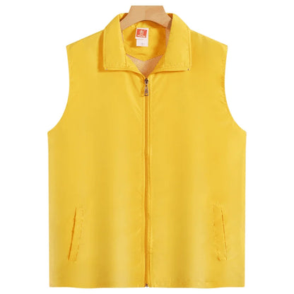 Fashion Vest Custom Logo Solid Color Sleeveless Vest Embroidery Company Team Brand Design Thin Charity Vest Print Pattern Text