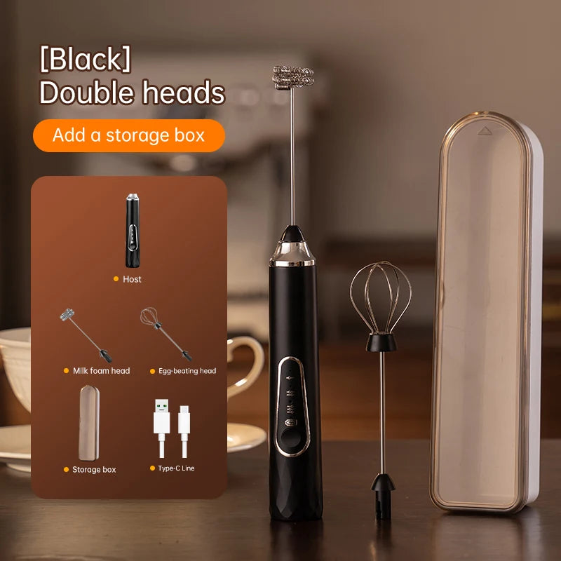 Milk Frother Wand Coffee Frother Handheld Foam Maker For Latte Rechargeable Electric Milk Frother Handheld Drink Mixer Gift Idea