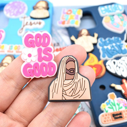 10-93PCS  God Jesu Shoes Charms DIY PVC Shoe Bag Accessories For religious belief Pendant Decoration Adult Kids  Gifts