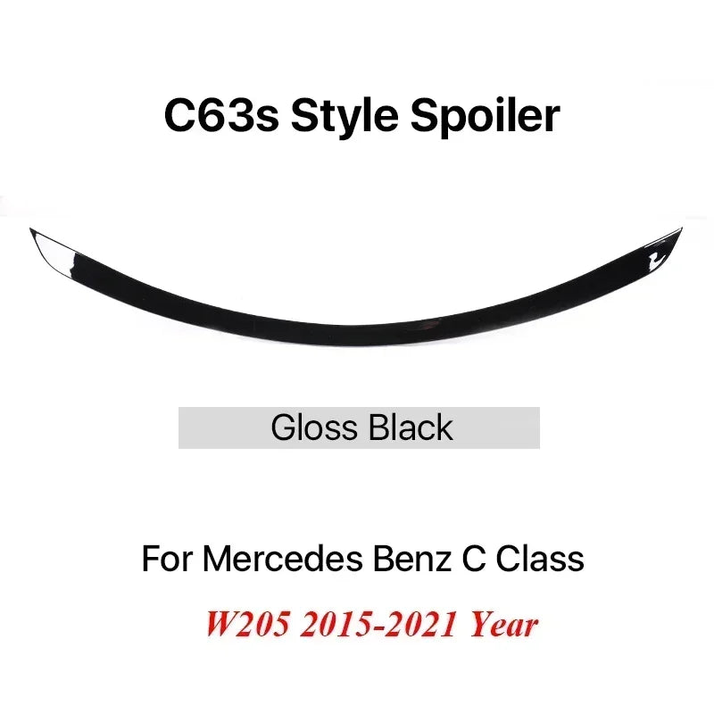 Boot Rear Carbon Fiber Trunk Spoiler for Mercedes Benz C Class Sedan W205 Deflector C63s AMG PSM Style Gloss Black 2015-2021
