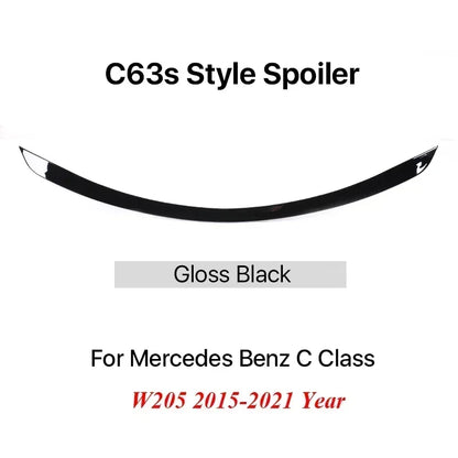 Boot Rear Carbon Fiber Trunk Spoiler for Mercedes Benz C Class Sedan W205 Deflector C63s AMG PSM Style Gloss Black 2015-2021