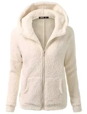 Autumn Winter Warm Jacket Women Hoodie Hooded 2025 Casual Female Hoodies Sweatershirt Zipper Coat Solid Soft Fleece Women Coat