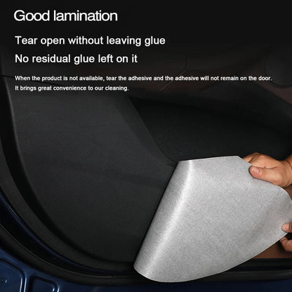 For Zeekr 001 2024 2025，Leather Car Door Anti-kick Pad Front Rear Door Protective Pad Threshold Bar Car Modification Accessories
