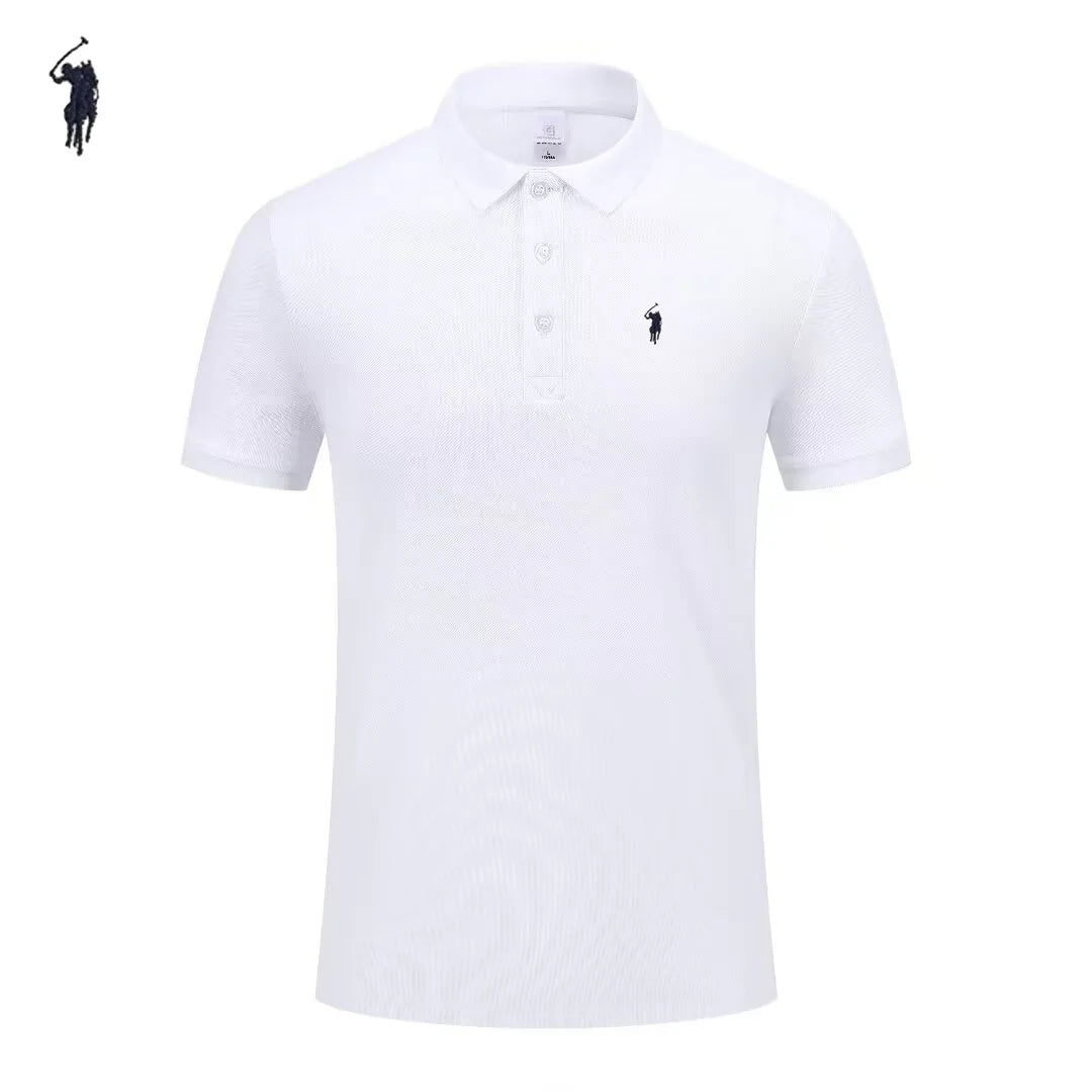 Luxury brand polo shirt short sleeved men's exquisite embroidered top summer new comfortable breathable business casual T-shirt