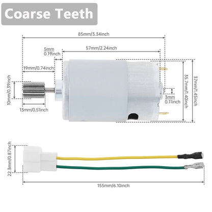 RS550/555 Fine /Medium /Coarse 10 Teeth 12V/24V DC Motor Kids Ride On Toys Car Motor Speed Electric Motor for Remote Control Car