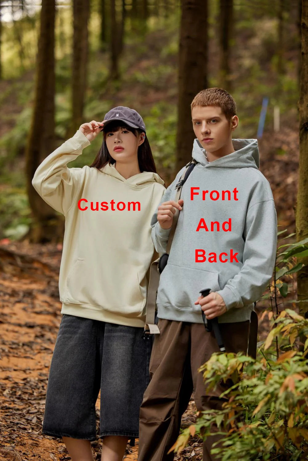 DIY Custom LOGO 450gsm Cotton French Terry Oversized Drop Shoulder Hoodie Men Grey Blue Street Wear Hip Hop Comfortable Hoodie