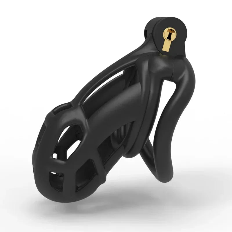 Male Penis Lock Chastity Cage with Lock and 4 Rings Resin Virginity for Men Breathable Cock Ring Penis Fetish Restrain Sexy Toys
