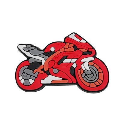 1-12PCS Cartoon Motorcycle Helmet PVC Shoe Charms Design Man Pins Accessories Funny Garden Shoes Buckle Decoration Unisex Gift