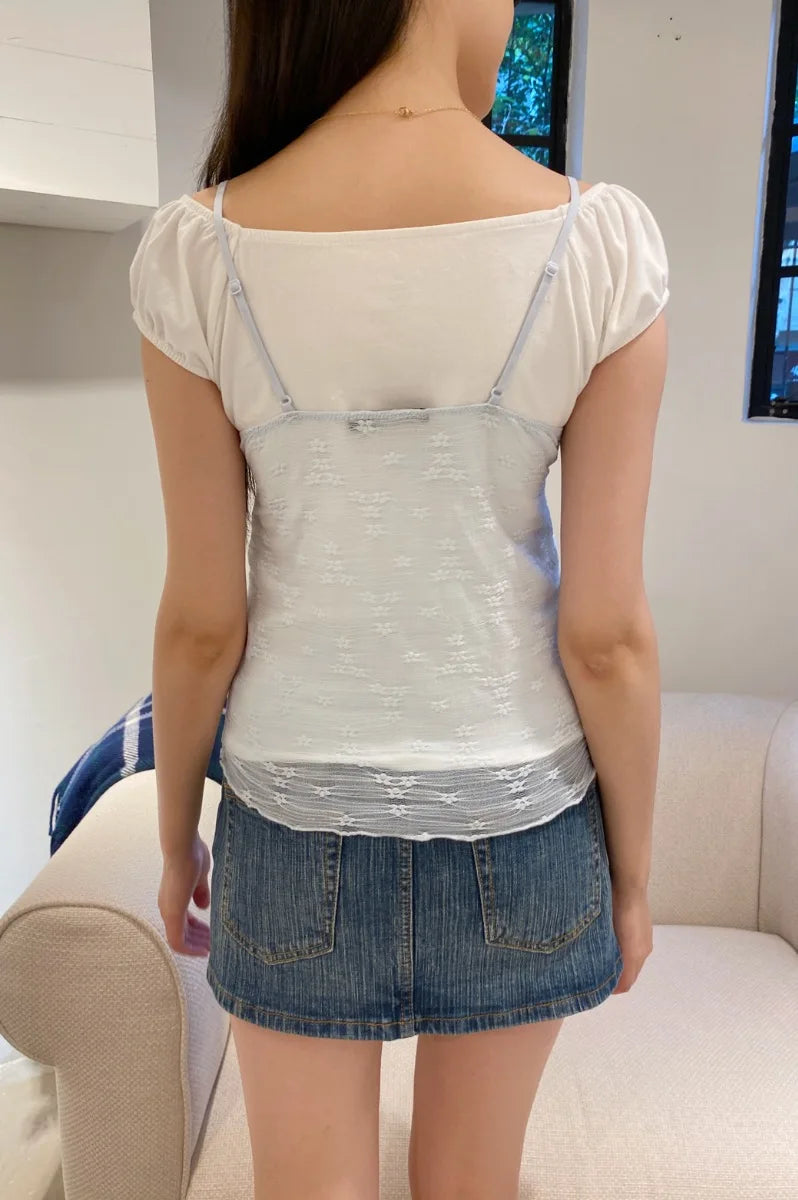 Brandy Melville Pure Cotton Three-Button Base Layer Vest Sweet Style V-Neck Sleeveless Tank Top for Women Spring Summer