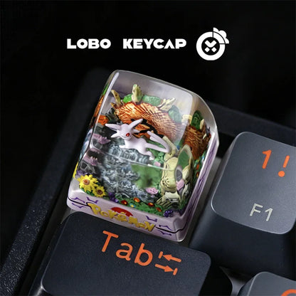 Pokemon Pikachu Transparent Esc Keycap Keyboard Accessories Anime Cute Resin Shrink Drip Glue handmade Keycaps Anime Fans Gift
