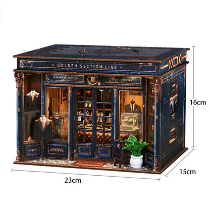 DIY Gothic Book Nook Kit 3D Wooden Miniature Dollhouse with Furniture Handmade Craft Bookshelf Insert Creative Home Decor Gifts