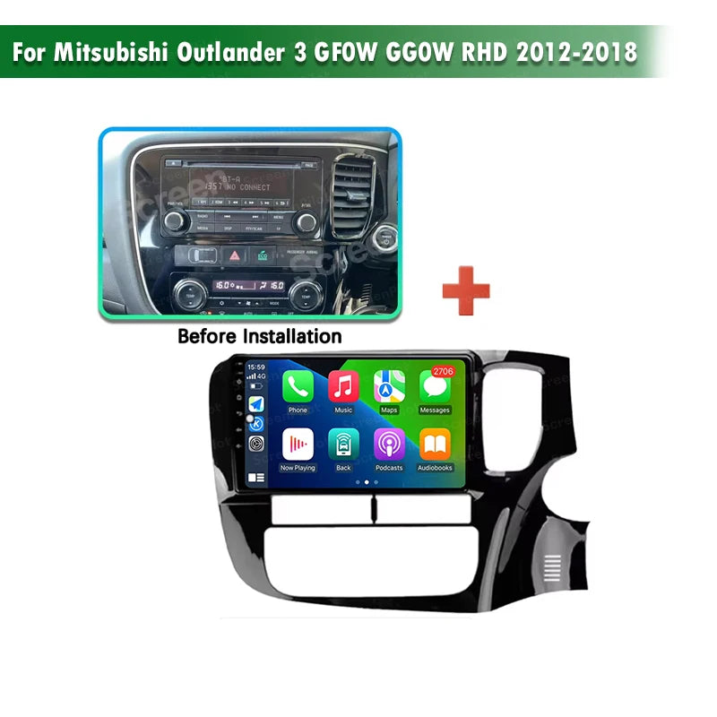 Android 16 For Mitsubishi Outlander 3 GF0W GG0W RHD 2012-2018 RHD 9 Inch Car Radio Auto radio GPS Navigation WIFI 5G Multimedia