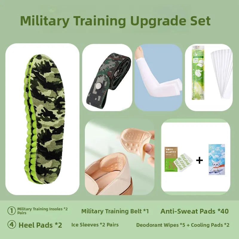 Anti-Fatigue Sports Shoe Inserts Men's Thickened Military Training Women's Comfortable Shock Absorption Odor Control Insoles