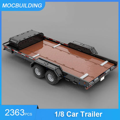 MOC Building Blocks 1/8 Car Trailer 5x7 Frame with Wooden Platform DIY Assemble Bricks Educational Creative Toys Gifts 2363PCS