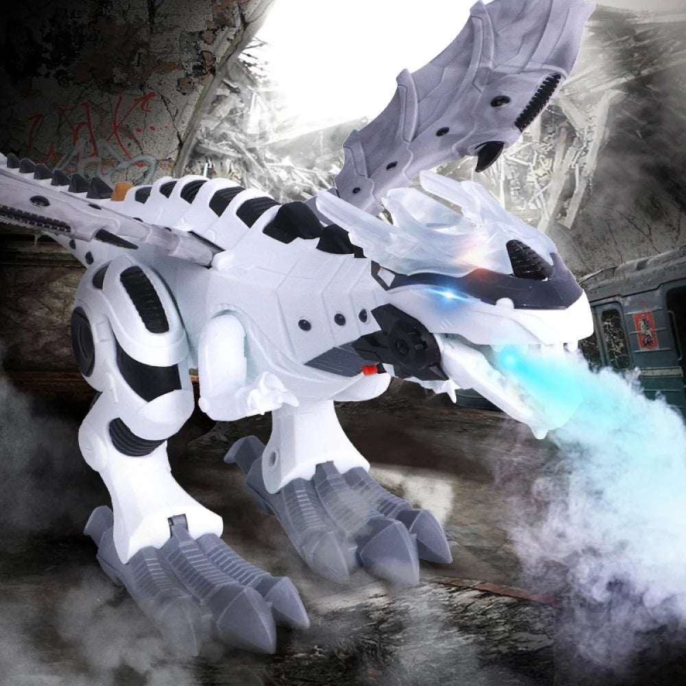 Electronic Dinosaurs Mechanical Walking Spray Flame With Lights Sound Large Wing Cartoon Animal Model Robot Pterosaurs Kids Toys