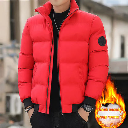Autumn Winter Stand Collar Padded Jacket Men's Thick Warm Fashion Down Parka Coat Men Business Casual Puffer Jackets Clothing