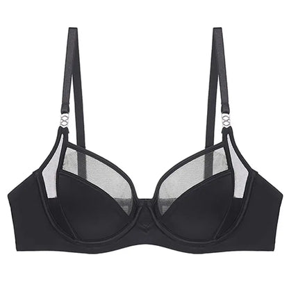 Women Stylish Summer Lingerie Set Satin Soft Wire Bra Push Up Support Anti Sagging Uplifting Minimizing Comfort Daily Wear