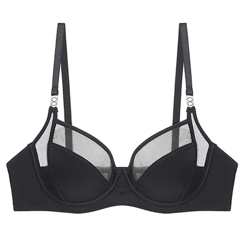 Women Stylish Summer Lingerie Set Satin Soft Wire Bra Push Up Support Anti Sagging Uplifting Minimizing Comfort Daily Wear