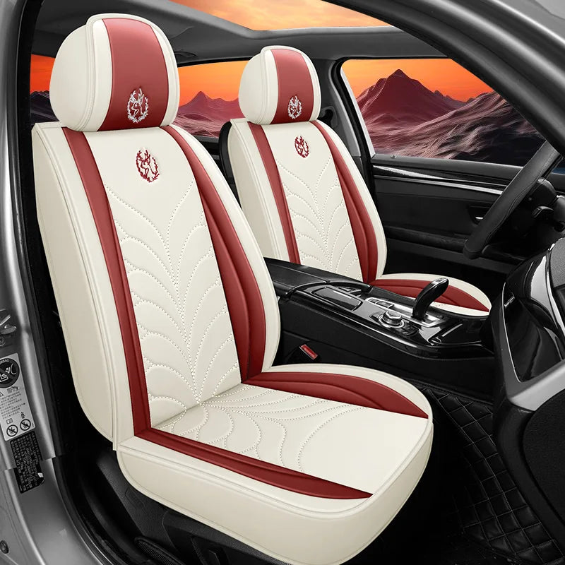 Five-seat universal car seat covers, available in multiple colors, durable and easy to install, suitable for most vehicles.