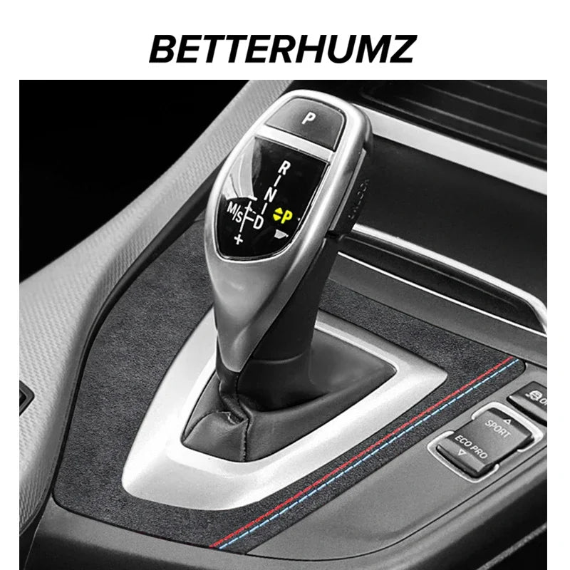 Center Console Gear Shifter Panel Trim Sticker For BMW F20 F21 2012-2019  Made of Alcantara Carbon Fiber Car Interior Accessory