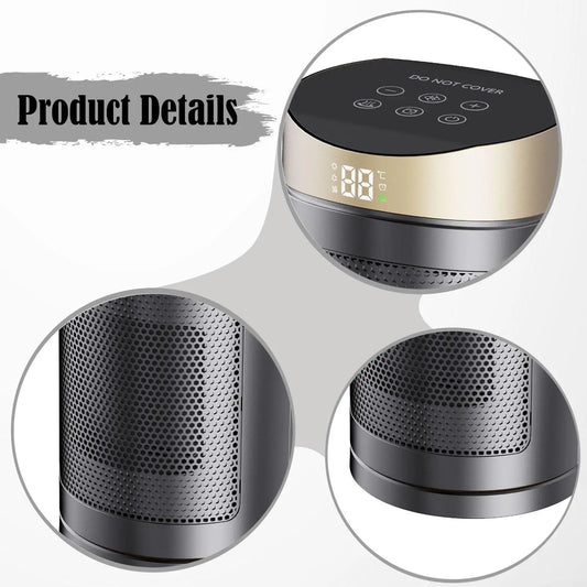 Compact Portable Electric Heater 1500W PTC Heating Fan Heater with Safety Features for Home Office Dorm