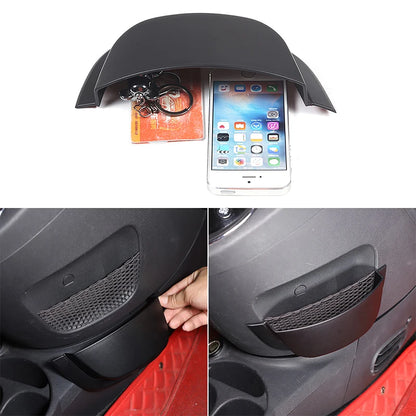 For Fiat 500 2011-2017 ABS black car center console side storage box mobile phone box key box car storage box accessories