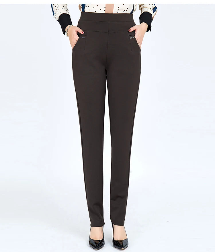 Women's High Waist Elastic Cargo Fit Pants, Lady Pencil Pants, Streetwear, Y2K Clothing, Traf Official Store Sets, Autumn Clothe