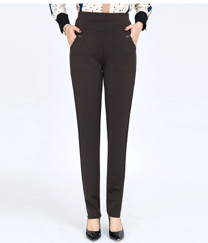 Women's High Waist Elastic Cargo Fit Pants, Lady Pencil Pants, Streetwear, Y2K Clothing, Traf Official Store Sets, Autumn Clothe